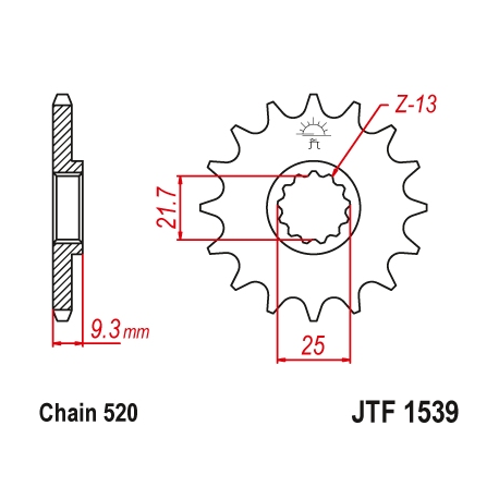 JT ZĘBATKA PRZEDNIA 2273 15 KAWASAKI EX250/300 NINJA '08-'16 (JTF1539.15)* (ŁAŃC. 520) - ZAMÓWIĆ