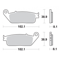SBS, brzdové desky KH142 / KH226, Track&Sport Sinter, zlatá barva (brzdová směs RS)