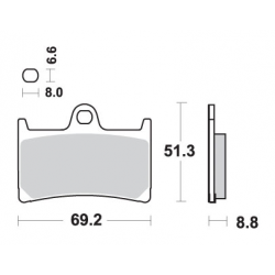 SBS, brzdové desky KH252 / KH380, Track&Sport Sinter, zlatá barva (brzdová směs RS)
