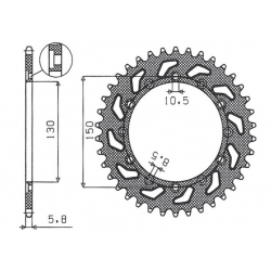 Sunstar, rozeta 236 40 / 245 40 Honda NX 650 95-01, Yamaha XJ 6 09-15, Yamaha WR 250R '08-'10, Aprilia RX SIX DAYS 125 '90