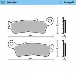 MOTO-MASTER KLOCKI HAMULCOWE SINTER METAL RACING: 12 (SINTERPRO SERIES RACING GP) YAMAHA YZF 250 '21-, WRF 450 '21-, YZF 450 20-