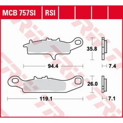 TRW LUCAS NOWY TOWAR 2021/6 KLOCKI HAMULCOWE KH342 KH349 SINTER OFFROAD KAWASAKI KFX 450 / 700 04-14, KVF 700 04-06, PRZÓD