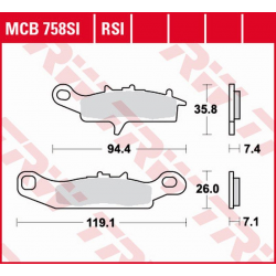 TRW LUCAS NOWY TOWAR 2021/6 KLOCKI HAMULCOWE KH342 SINTER OFFROAD KAWASAKI KFX 450 / 700 04-14, KVF 700 04-06, PRZÓD
