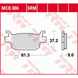 TRW LUCAS NOWY TOWAR 2021/6 KLOCKI HAMULCOWE KH415 SINTER HONDA SILVER WING 125 07-13, TYŁ