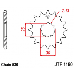 JT ZĘBATKA PRZEDNIA 2090 18 Z GUMĄ TRIUMPH DAYTONA 955/SPRINT ST/SPRINT GT (JTF1180.18RB) (ŁAŃC. 530)
