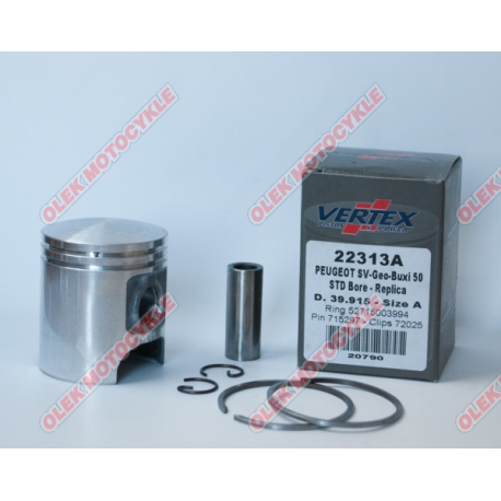 VERTEX TŁOK PEUGEOT SV, BUXY, ELYSEO, TREKKER 50 (39,925MM) (PIERŚCIENIE 52715003994 X 2 SZT.)