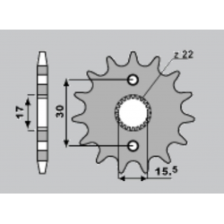 CHT, přední řetězové kolečko, 332 14 (A4250273140) Honda CR 80/85
