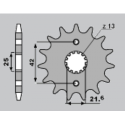 CHT, přední řetězové kolečko, 513 16 ZKawasaki ZZR 600, ZXR 750 (A4250513160)
