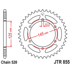JT, rozeta 866 46 Yamaha XTZ 750 89-98 (3LD) (JTR855.45ZBK)* (řetěz 520), černá barva,