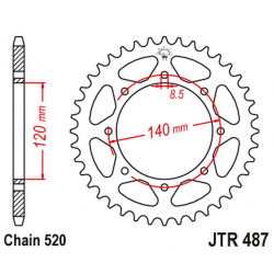 JT, rozeta 487 37 Kawasaki W800 BKF STREET, CKF CAFE '19 (JTR487.37) (řetěz 520)