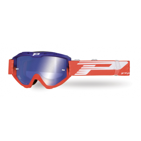 PROGRIP GOGLE PG3450 FL RIOT KOLOR NIEBIESKI / CZERWONY (SZYBA PG3246 NIEBIESKA LUSTRZANA, ANTISCRATCH, NO FOG, ANTI UV) (3450-3
