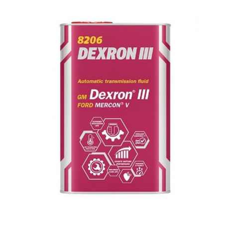 MANNOL DEXRON III AUTOMATIC PLUS - OLEJ PRZEKŁADNIOWY 1L - METALOWA PUSZKA (8206)