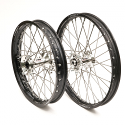 HAAN WHEELS KOMPLETNE KOŁO TYLNE REX 17-5.00 CALI SUPERMOTO YAMAHA YZF '09-, CZARNA OBRĘCZ / CZARNE SZPRYCHY / NIEBIESKIE NYPLE