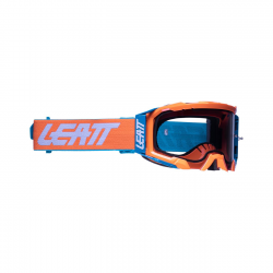 LEATT (nowy kod 2022) GOGLE VELOCITY 5.5 GOGGLE NEON ORANGE LIGHT GREY 58% - KOLOR POMARAŃCZOWY/NIEBIESKI SZYBKA DYMIONE LUSTRO