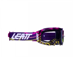 LEATT (nowy kod 2022) GOGLE VELOCITY 5.5 GOGGLE ZEBRA NEON LIGHT GREY 58% - KOLOR FIOLETOWY/ŻÓŁTY/CZARNY SZYBKA DYMIONE LUSTRO S