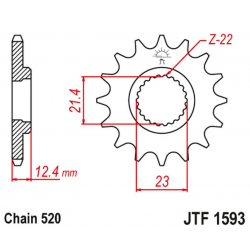 JT 2021/12 ZĘBATKA PRZEDNIA 2054 14 YAMAHA YFM 250 RAPTOR '08-13' (205414JT) (ŁAŃC. 520)