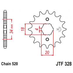 JT 2021/12 ZĘBATKA PRZEDNIA 273 15 HONDA XR 200R, XL 200R '81-'83 (27315JT) (ŁAŃC. 520)