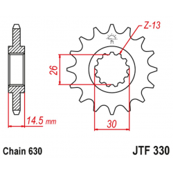 JT 2021/12 ZĘBATKA PRZEDNIA 333 15 HONDA CB 750 F/K '79-80' (RC01)(33315JT) (ŁAŃC. 630)