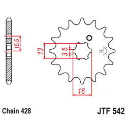 JT 2021/12 ZĘBATKA PRZEDNIA 542 13 YAMAHA DT 80 MX-S '83-84' (54213JT) (ŁAŃC. 428)