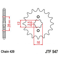 JT 2021/12 ZĘBATKA PRZEDNIA 547 13 YAMAHA RX 80 SE '82' (54713JT) (ŁAŃC. 420)