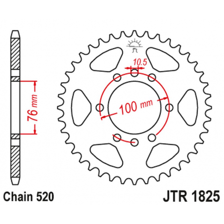 JT 2021/12 ZĘBATKA TYLNA 823 42 SUZUKI VL 250 INTRUDER LC '00-04' LT 250/300 '86-89' GN 400 '80-82' LT 500 '88-92',DR 500 '81-83