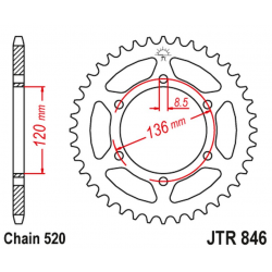 JT, rozeta 859 37 Yamaha SRX 600 '86-94 (85937JT) (řetěz 520)