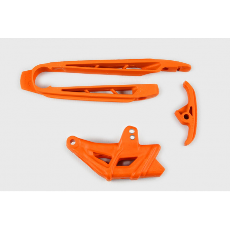 UFO 2021/10 KOMPLET SLIZG + PROWADNICA ŁAŃCUCHA KTM SX 125/250, XS-F 250/450 '07-10, SX 144/150, EXC 125/200/250/300, EXC-F 450