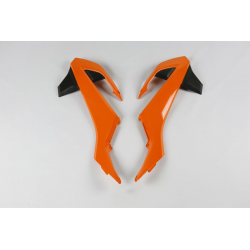 UFO 2021/10 OSŁONY CHŁODNICY KTM SX 65 '16-22, KOLOR OEM '16 I '18 (POMARAŃCZOWY/CZARNY)