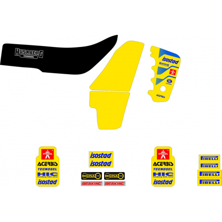 TECNOSEL KOMPLET NAKLEJEK (OKLEIN) HUSABERG FE/FS '90-'99, REPLICA TEAM HUSABERG '90