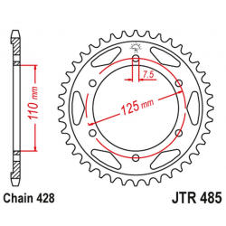 JT, rozeta 485 48 Gilera 125 KK/KZ '06-89', 125 COUGAR '01' (48548JT) (řetěz428)