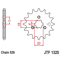 JT 2021/12 ZĘBATKA PRZEDNIA 2056 12 HONDA ATC 185/200 '80-86' (205612JT) (ŁAŃC. 520) NA ZAMÓWIENIE