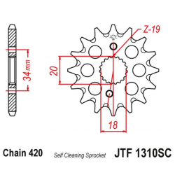 JT 2021/12 ZĘBATKA PRZEDNIA 2157 14 HONDA CRF 150 '07-20' (215714JT) (ŁAŃC. 420) SAMOOCZYSZCZAJĄCA