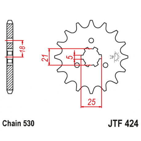 JT 2021/12 ZĘBATKA PRZEDNIA 424 17 SUZUKI GT 380/550/750 (42417JT) (ŁAŃC. 530) NA ZAMÓWIENIE