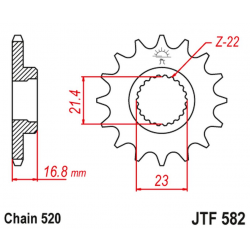 JT 2021/12 ZĘBATKA PRZEDNIA 443 15 YAMAHA XJ 600 DIVERSION '92-'03 (44315JT) (ŁAŃC. 520)