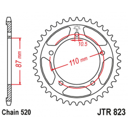 JT, rozeta 795 49 Suzuki GSF 250 BANDIT '91-95, GSX 250 '90-94 (79549JT) (řetěz 520)