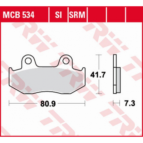 TRW LUCAS ZF KLOCKI HAMULCOWE KH092 ORGANIC HONDA CR 125R '84-'86, MTX 125 '85-'95, NES/SH 125/150 '00-'08, XL 125R '85-'91, XL