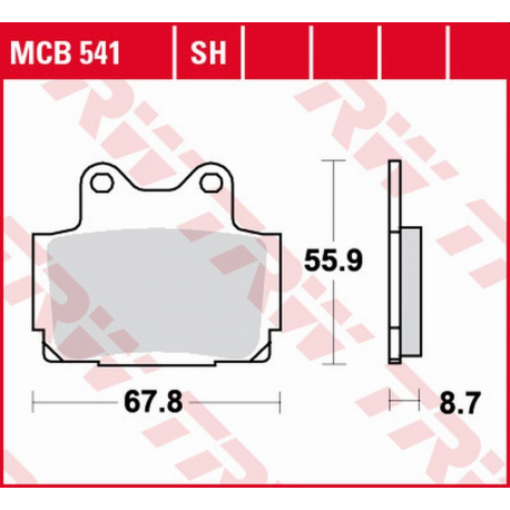 TRW LUCAS ZF KLOCKI HAMULCOWE KH104 SINTER STREET YAMAHA FZR 250 '87-'88, TZR '85-'92, FZ 600 '86-'87, FZS 600 FAZER '98-'03, XJ