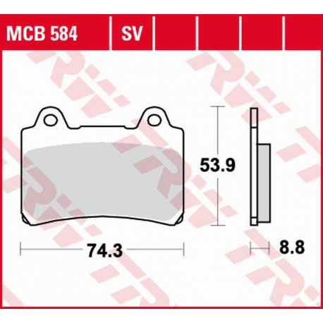 TRW LUCAS ZF KLOCKI HAMULCOWE KH123 ORGANIC YAMAHA FZR 750/1000 GENESIS '86-'88, TRX 850 '96-'99, FJ 1200 '91-'95, XJR 1200 '96-