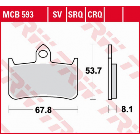 TRW LUCAS ZF KLOCKI HAMULCOWE KH187 SINTER TRACK HONDA CB 250F HORNET '96-'01, NTV 600 BROS/NT 650 HAWK '88-'90, NR 750 '92-, RV