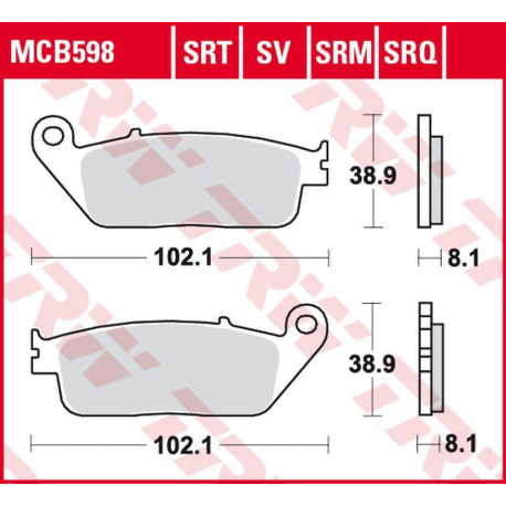 TRW LUCAS ZF KLOCKI HAMULCOWE KH196 SINTER ROAD/TRACK HONDA CBR 250R '88-'94/'11-'14, CB 600 HORNET '98-'15, CBF 600 '04-'10, VT