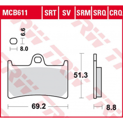 TRW LUCAS ZF KLOCKI HAMULCOWE KH252 SINTER ROAD/TRACK YAMAHA FZS/FZ6 600 '98-'10, YZF R6 '99-, MT-07 '14-'17, TRACER 700 '16-, F