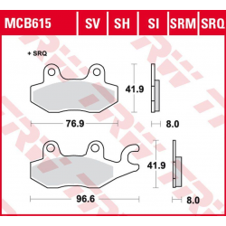 TRW LUCAS ZF KLOCKI HAMULCOWE KH165 SINTER TRACK CAGIVA CANYON 900 '97-'00, ELEPHANT 900 '90-'93, NAVIGATOR 1000 '00-'05, KAWASA