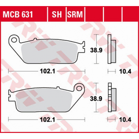 TRW LUCAS ZF KLOCKI HAMULCOWE KH196 SINTER YAMAHA RA 125/400 X-MAX '17-, YP 125/250 X-MAX '10-'16, YP 400 X-MAX '13-'16 PRZÓD