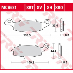 TRW LUCAS ZF KLOCKI HAMULCOWE KH231 SINTER STREET KAWASAKI ZR-7 '99-'04, VN 800 DRIFTER '99-'03, VN 1500 DRIFFTER/CLASSIC '99-'0