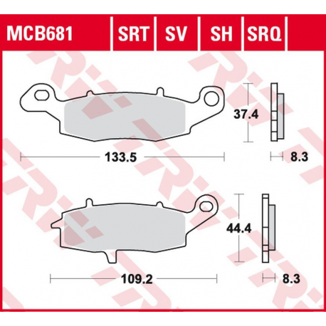 TRW LUCAS ZF KLOCKI HAMULCOWE KH231 SINTER STREET KAWASAKI ZR-7 '99-'04, VN 800 DRIFTER '99-'03, VN 1500 DRIFFTER/CLASSIC '99-'0