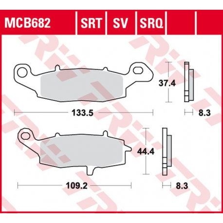 TRW LUCAS ZF KLOCKI HAMULCOWE KH229 SINTER ROAD/TRACK KAWASAKI NINJA 400 '11-, ER-6 '06-'16, VN 900 '06-'17, VN 1500/1600 '00-'0