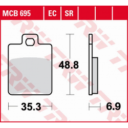 TRW LUCAS ZF KLOCKI HAMULCOWE KH260 ECO ORGANIC CPI GTR 50/200 '03-, GTR 125 '03-'14, GILERA STALKER 125 '97-'06, PIAGGIO FLY 10