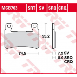 TRW LUCAS ZF KLOCKI HAMULCOWE KH265 SINTER ROAD/TRACK HONDA CBR 900RR FIREBLADE '98-'03, VTR 1000 SP1/SP2 '00-'07 PRZÓD