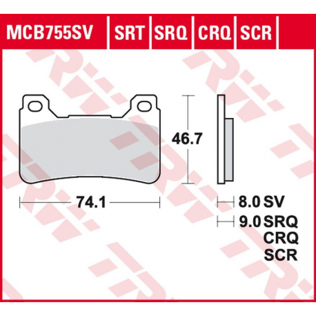 TRW LUCAS ZF KLOCKI HAMULCOWE KH390 SINTER ROAD/TRACK HONDA CBR 600RR '05-'16, CBR 1000RR FIREBLADE '04-'16 PRZÓD