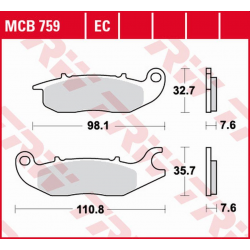 TRW LUCAS ZF KLOCKI HAMULCOWE KH375 ECO ORGANIC HONDA CBF 125 '09-'16, CBR 125R '04-'17, Z 125 MONKEY '18-, RIEJU NKD 125 '08-'1